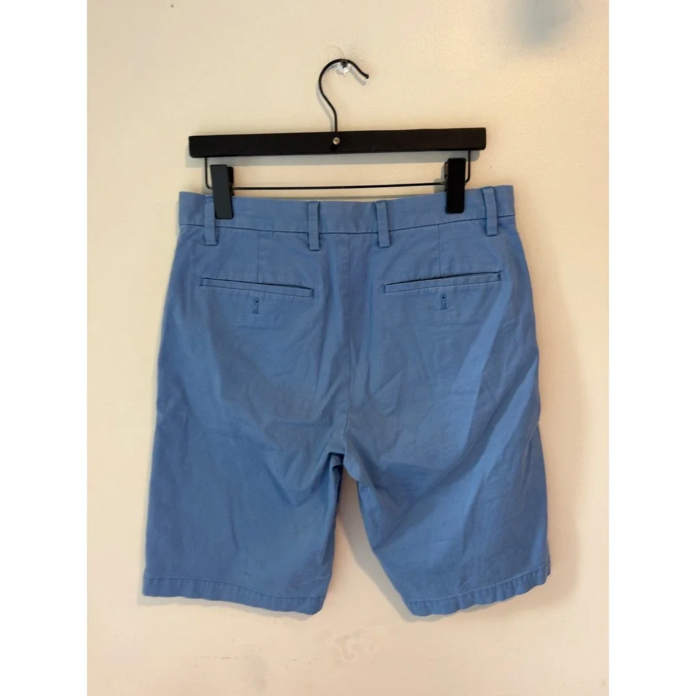 Banana Republic Emerson Shorts Mens 30 Blue Chino Cotton Twill Flat Front 9